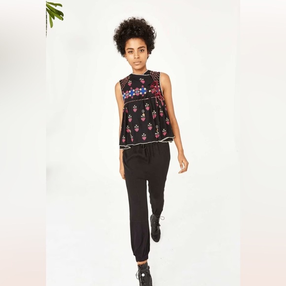 Ulla Johnson Freja High Rise Suspender Pants Noir Black Size 4 Overalls Harem - Picture 16 of 16